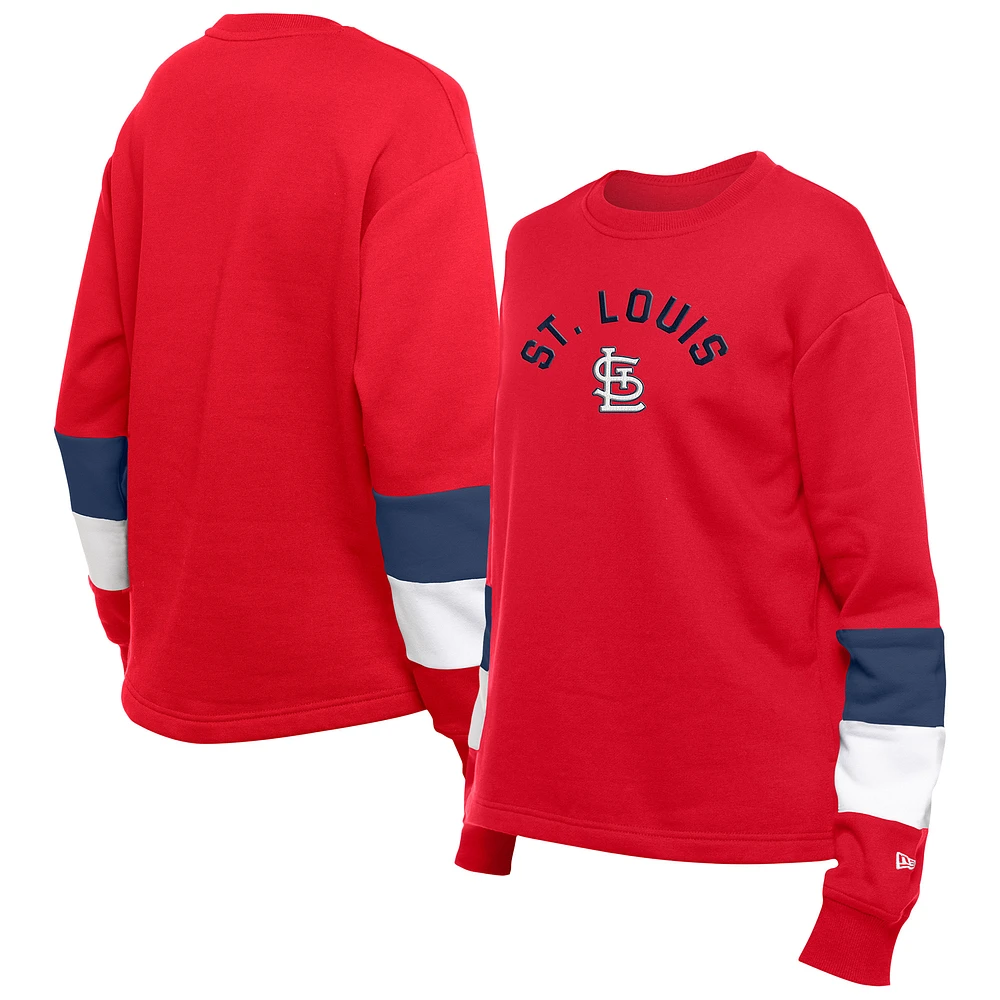 Women's New Era  Red St. Louis Cardinals Game Day Color Pullover Sweatshirt