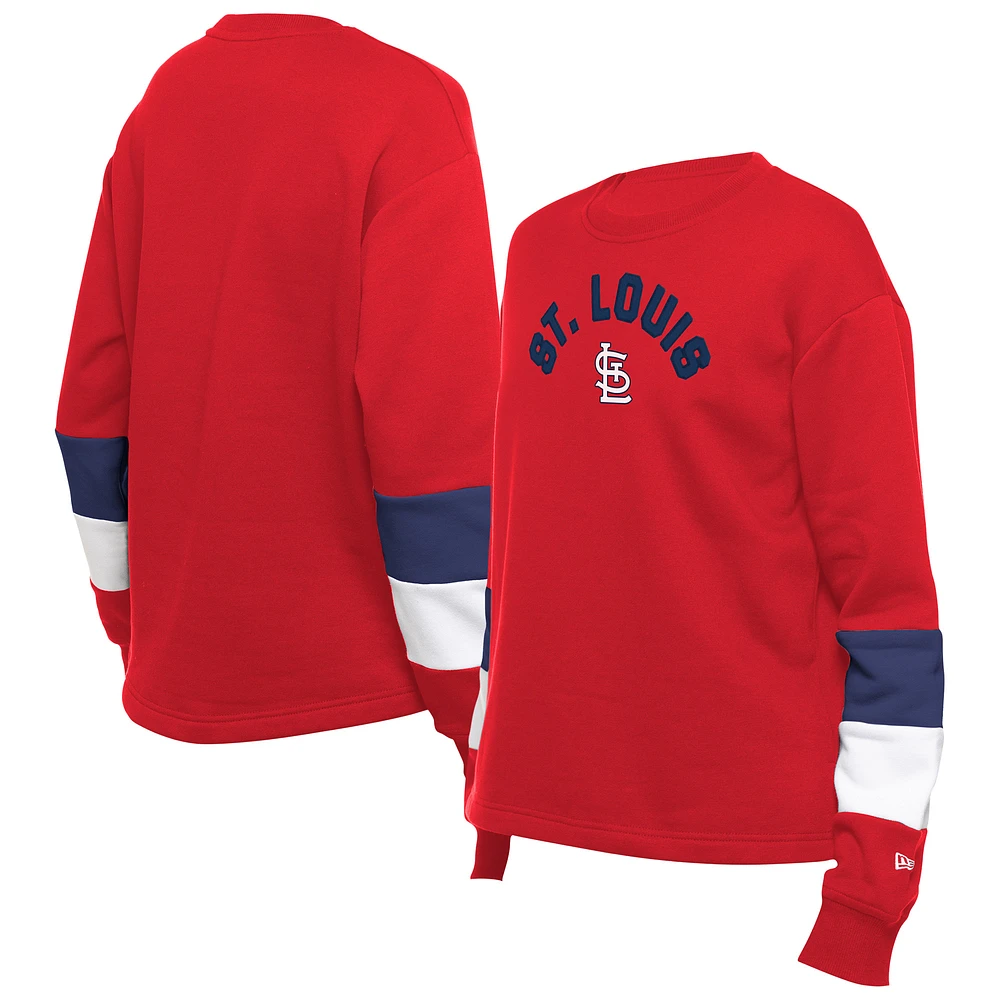 Women's New Era Red St. Louis Cardinals Game Day Color Pullover Sweatshirt