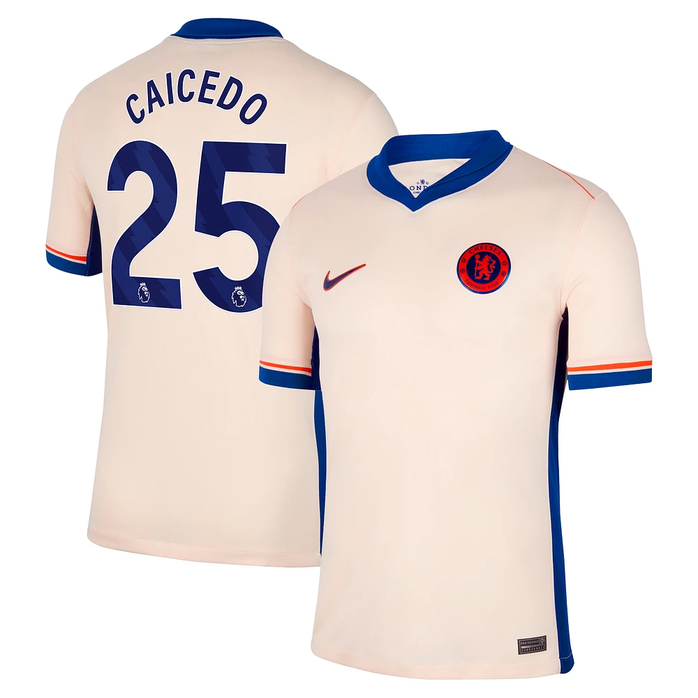 Men's Nike Moisés Caicedo Orange Chelsea 2024/25 Away Replica Player Jersey