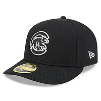 Men's New Era Black Chicago Cubs 2025 MLB Clubhouse Low Profile 59FIFTY Fitted Hat