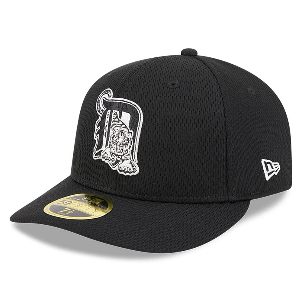 Men's New Era Black Detroit Tigers 2025 MLB Clubhouse Low Profile 59FIFTY Fitted Hat