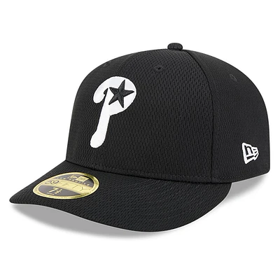 Men's New Era Black Philadelphia Phillies 2025 MLB Clubhouse Low Profile 59FIFTY Fitted Hat