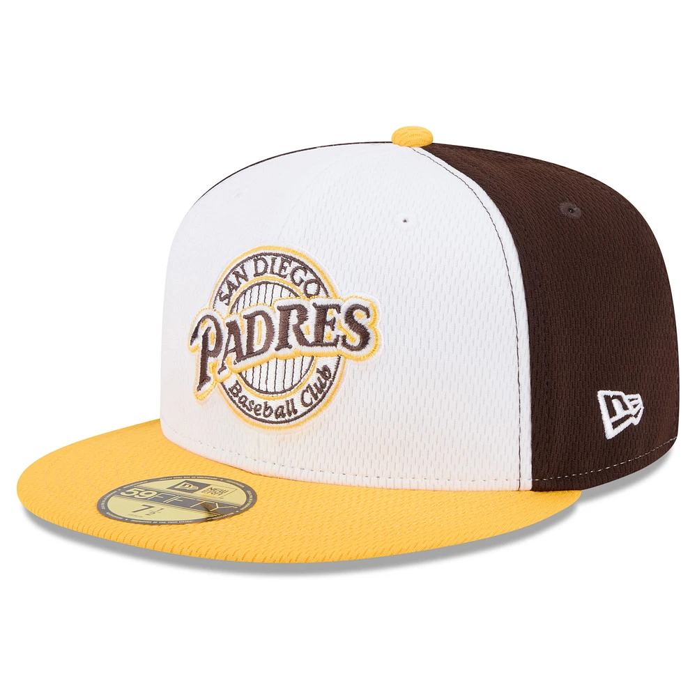 Men's New Era Brown/Gold San Diego Padres 2025 MLB Clubhouse 59FIFTY Fitted Hat