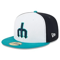 Men's New Era Navy/Aqua Seattle Mariners 2025 MLB Clubhouse 59FIFTY Fitted Hat