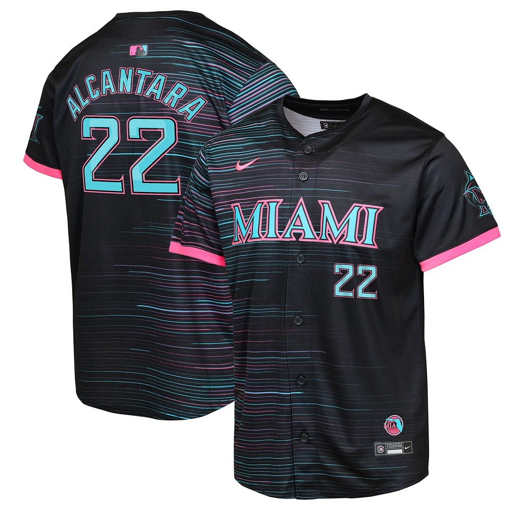 Youth Sandy Alcantara Black Miami Marlins 2025 City Connect Limited Player Jersey