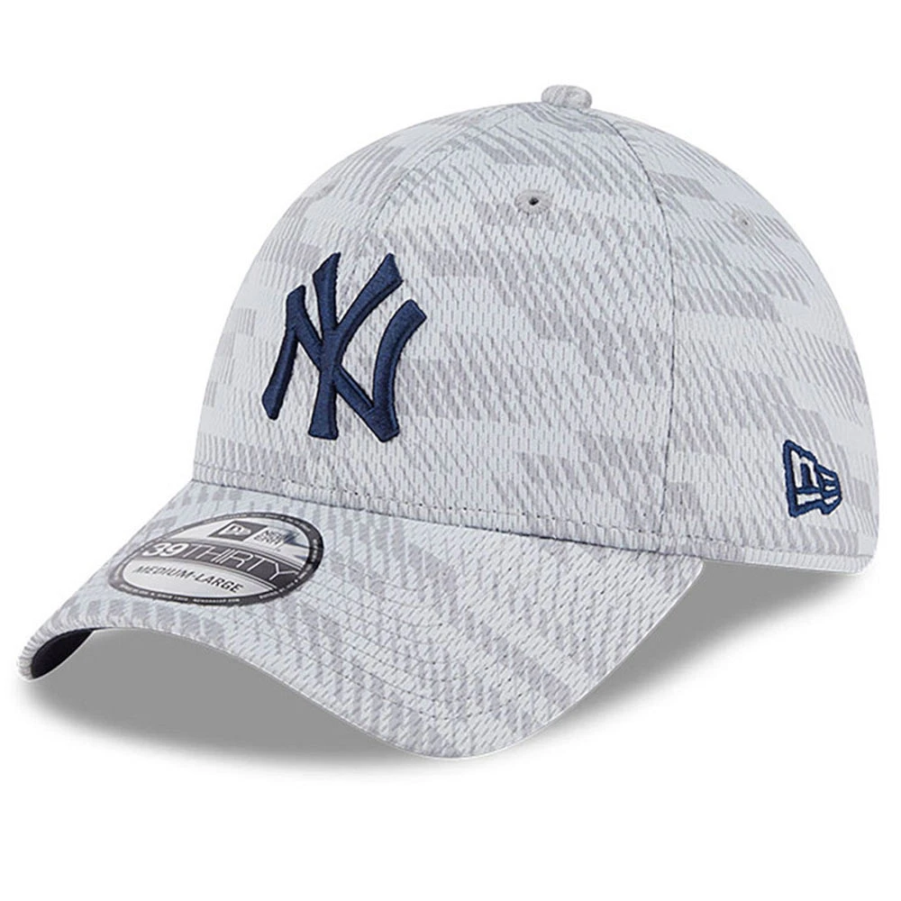 Men's New Era Gray York Yankees 2025 MLB Clubhouse 39THIRTY Flex Hat