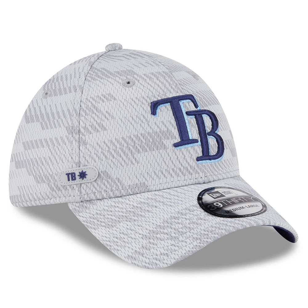 Men's New Era Gray Tampa Bay Rays 2025 MLB Clubhouse 39THIRTY Flex Hat