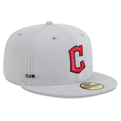 Men's New Era Gray Cleveland Guardians 2025 MLB Clubhouse 59FIFTY Fitted Hat