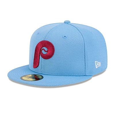 Men's New Era Light Blue Philadelphia Phillies 2025 MLB Clubhouse 59FIFTY Fitted Hat