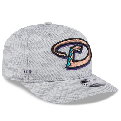 Men's New Era Gray Arizona Diamondbacks 2025 MLB Clubhouse 9SEVENTY Stretch-Snap Hat