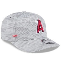 Men's New Era Gray Los Angeles Angels 2025 MLB Clubhouse 9SEVENTY Stretch-Snap Hat