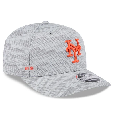 Men's New Era Gray New York Mets 2025 MLB Clubhouse 9SEVENTY Stretch-Snap Hat