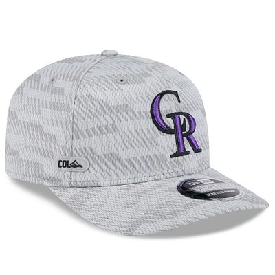 Men's New Era Gray Colorado Rockies 2025 MLB Clubhouse 9SEVENTY Stretch-Snap Hat