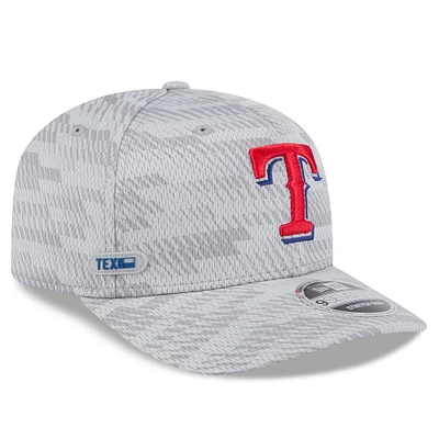 Men's New Era Gray Texas Rangers 2025 MLB Clubhouse 9SEVENTY Stretch-Snap Hat