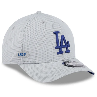 Men's New Era Gray Los Angeles Dodgers 2025 MLB Clubhouse 9FORTY M-Crown Adjustable Hat