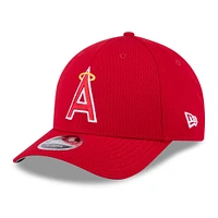 Men's New Era Red Los Angeles Angels 2025 MLB Clubhouse 9FORTY Adjustable Hat