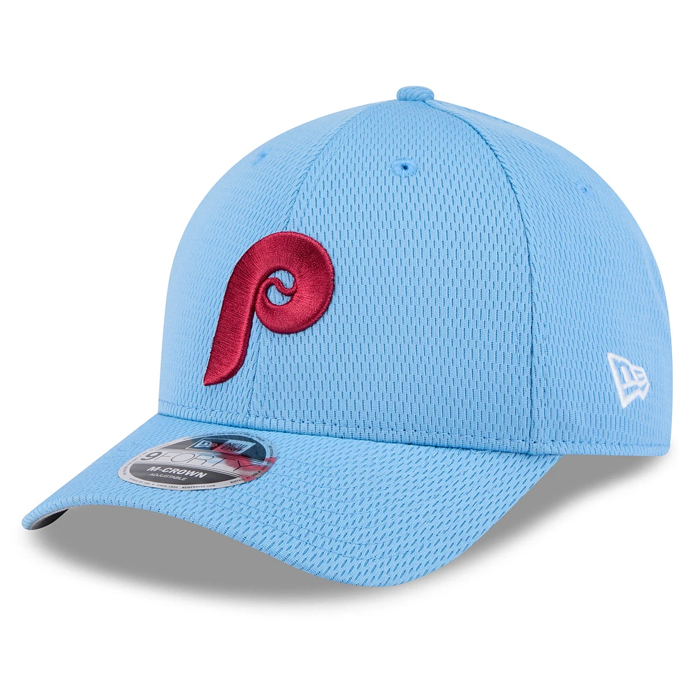 Men's New Era Light Blue Philadelphia Phillies 2025 MLB Clubhouse 9FORTY M-Crown Adjustable Hat