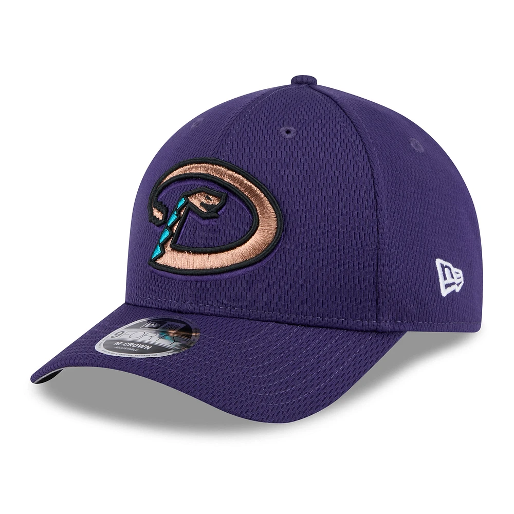 Men's New Era Dark Purple Arizona Diamondbacks 2025 MLB Clubhouse 9FORTY M-Crown Adjustable Hat