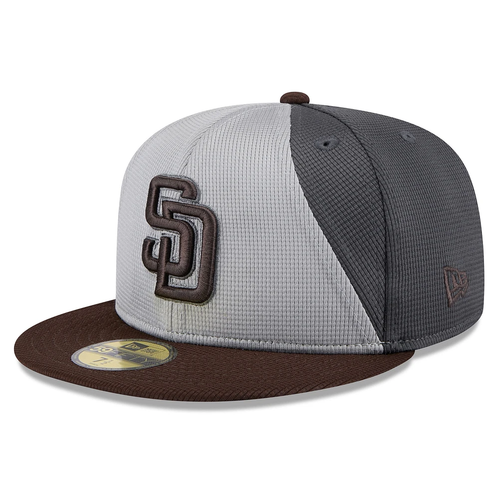 Men's New Era  Gray/Brown San Diego Padres 2025 Batting Practice 59FIFTY Fitted Hat