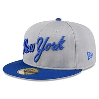 Men's New Era Gray/Royal York Mets 2025 Batting Practice 59FIFTY Fitted Hat