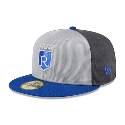 Men's New Era  Gray Kansas City Royals 2025 Batting Practice 59FIFTY Fitted Hat