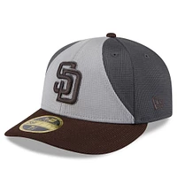 Men's New Era  Gray/Brown San Diego Padres 2025 Batting Practice Low Profile 59FIFTY Fitted Hat