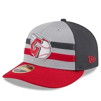 Men's New Era  Gray/Red Cleveland Guardians 2025 Batting Practice Low Profile 59FIFTY Fitted Hat