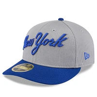 Men's New Era Gray/Royal York Mets 2025 Batting Practice Low Profile 59FIFTY Fitted Hat