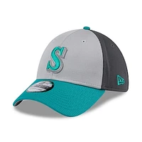 Men's New Era  Gray/Teal Seattle Mariners 2025 Batting Practice 39THIRTY Flex Hat