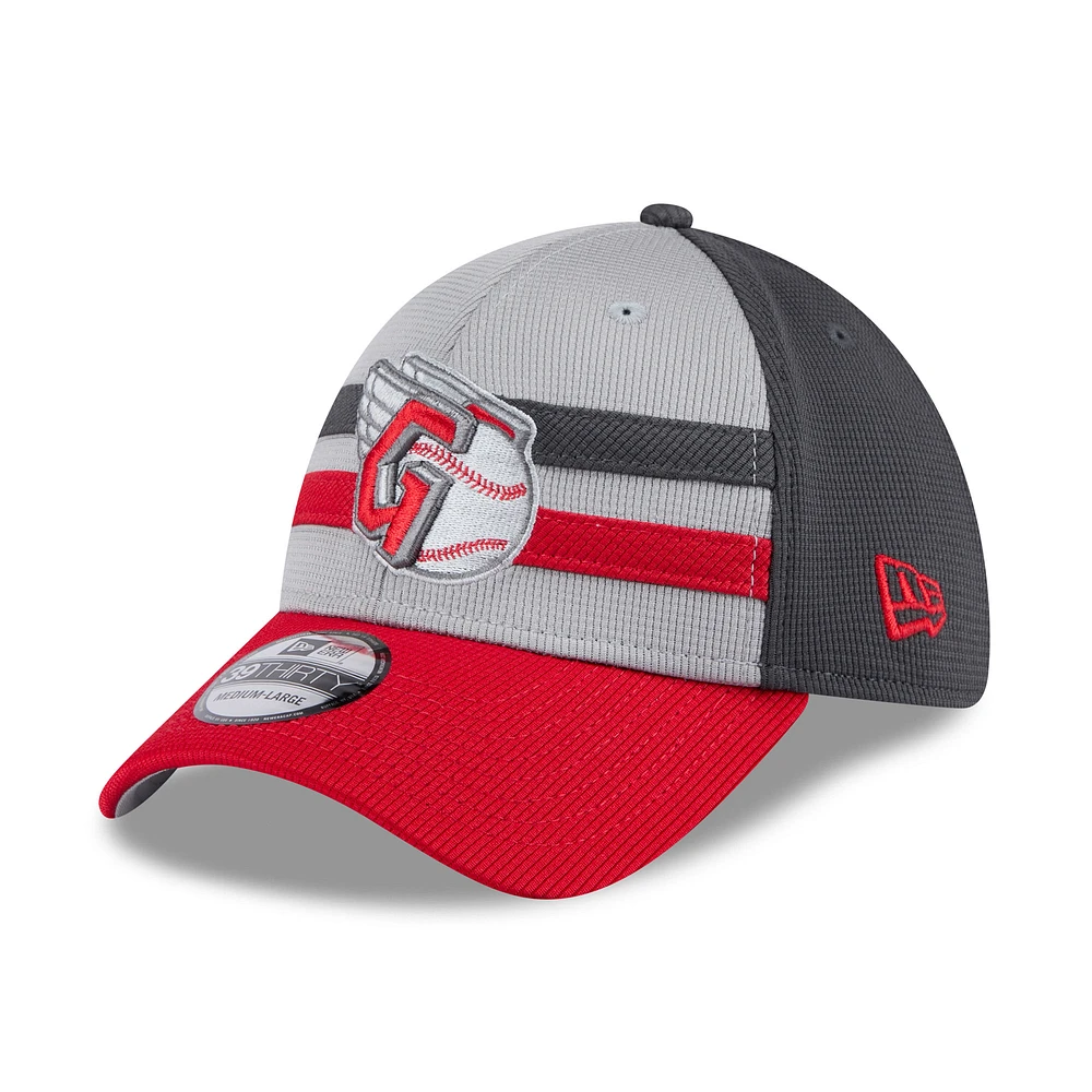 Men's New Era  Gray/Red Cleveland Guardians 2025 Batting Practice 39THIRTY Flex Hat