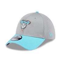 Men's New Era  Gray/Aqua Arizona Diamondbacks 2025 Batting Practice 39THIRTY Flex Hat