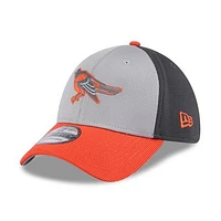 Men's New Era  Gray/Orange Baltimore Orioles 2025 Batting Practice 39THIRTY Flex Hat