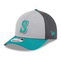 Men's New Era  Gray/Aqua Seattle Mariners 2025 Batting Practice 9FORTY M-Crown Adjustable Hat