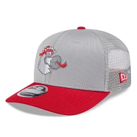 Men's New Era  Gray/Red Philadelphia Phillies 2025 Batting Practice 9SEVENTY Stretch-Snap Trucker Hat