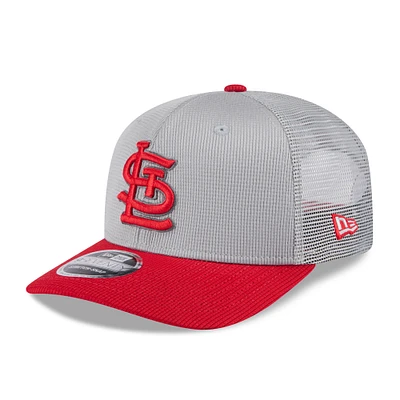 Men's New Era  Gray/Red St. Louis Cardinals 2025 Batting Practice 9SEVENTY Stretch-Snap Trucker Hat