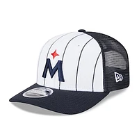 Men's New Era  White/Navy Minnesota Twins 2025 Batting Practice 9SEVENTY Stretch-Snap Trucker Hat