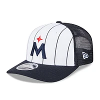 Men's New Era  White/Navy Minnesota Twins 2025 Batting Practice 9SEVENTY Stretch-Snap Trucker Hat