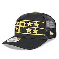 Men's New Era /Black Pittsburgh Pirates 2025 Batting Practice 9SEVENTY Stretch-Snap Trucker Hat