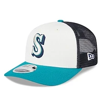 Men's New Era /Aqua Seattle Mariners 2025 Batting Practice 9SEVENTY Stretch-Snap Trucker Hat