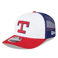 Men's New Era /Red Texas Rangers 2025 Batting Practice 9SEVENTY Stretch-Snap Trucker Hat