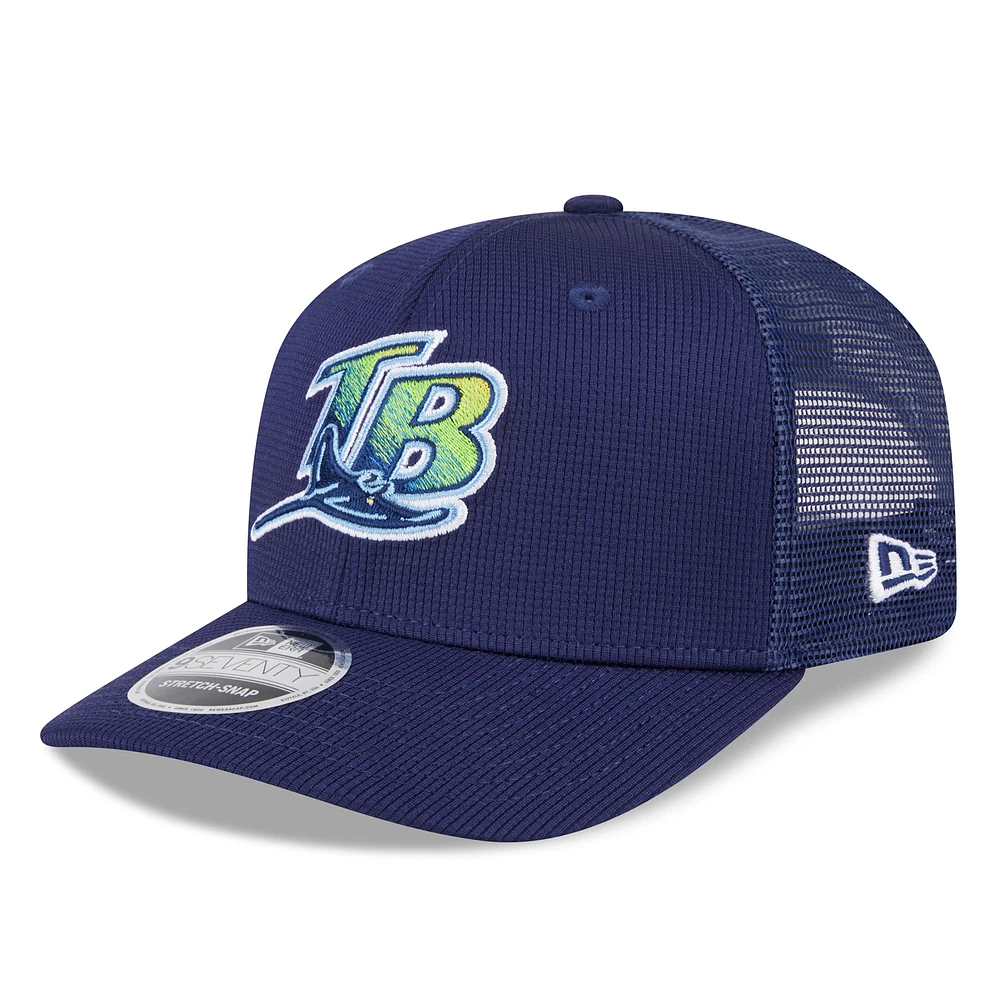 Men's New Era /Purple Tampa Bay Rays 2025 Batting Practice 9SEVENTY Stretch-Snap Trucker Hat