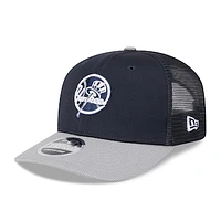 Men's New Era Navy/ New York Yankees 2025 Batting Practice 9SEVENTY Stretch-Snap Trucker Hat