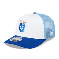 Men's New Era /Royal Kansas City Royals 2025 Batting Practice 9SEVENTY Stretch-Snap Trucker Hat