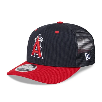 Men's New Era  Navy/Red Los Angeles Angels 2025 Batting Practice 9SEVENTY Stretch-Snap Trucker Hat