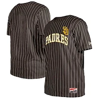 Men's New Era Brown San Diego Padres Throwback Pinstripe T-Shirt