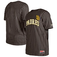 Men's New Era Brown San Diego Padres Throwback Pinstripe T-Shirt