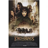 Elijah Wood, Sean Astin & Orlando Bloom The Lord of the Rings: The Fellowship of the Ring Autographed 11" x 17" Movie Poster with "Frodo" & 'Samwise" Inscriptions