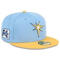 Men's New Era  Light Blue/Gold Tampa Bay Rays 2025 Spring Training 59FIFTY Fitted Hat
