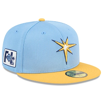 Men's New Era  Light Blue/Gold Tampa Bay Rays 2025 Spring Training 59FIFTY Fitted Hat