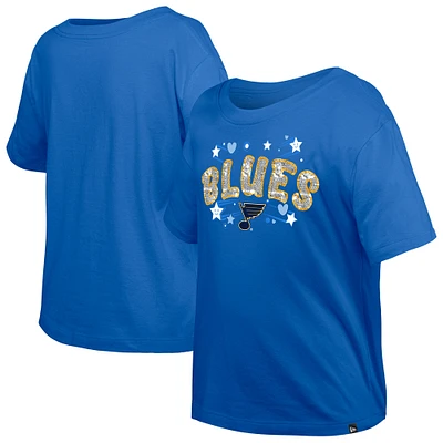 Girl's Youth New Era  Blue St. Louis Blues Flip Sequin T-Shirt